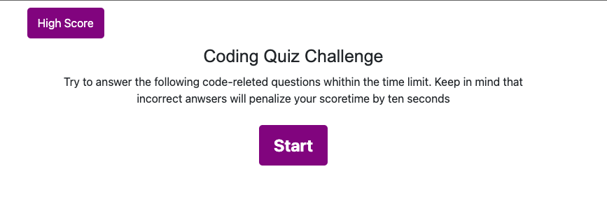 Code Quiz